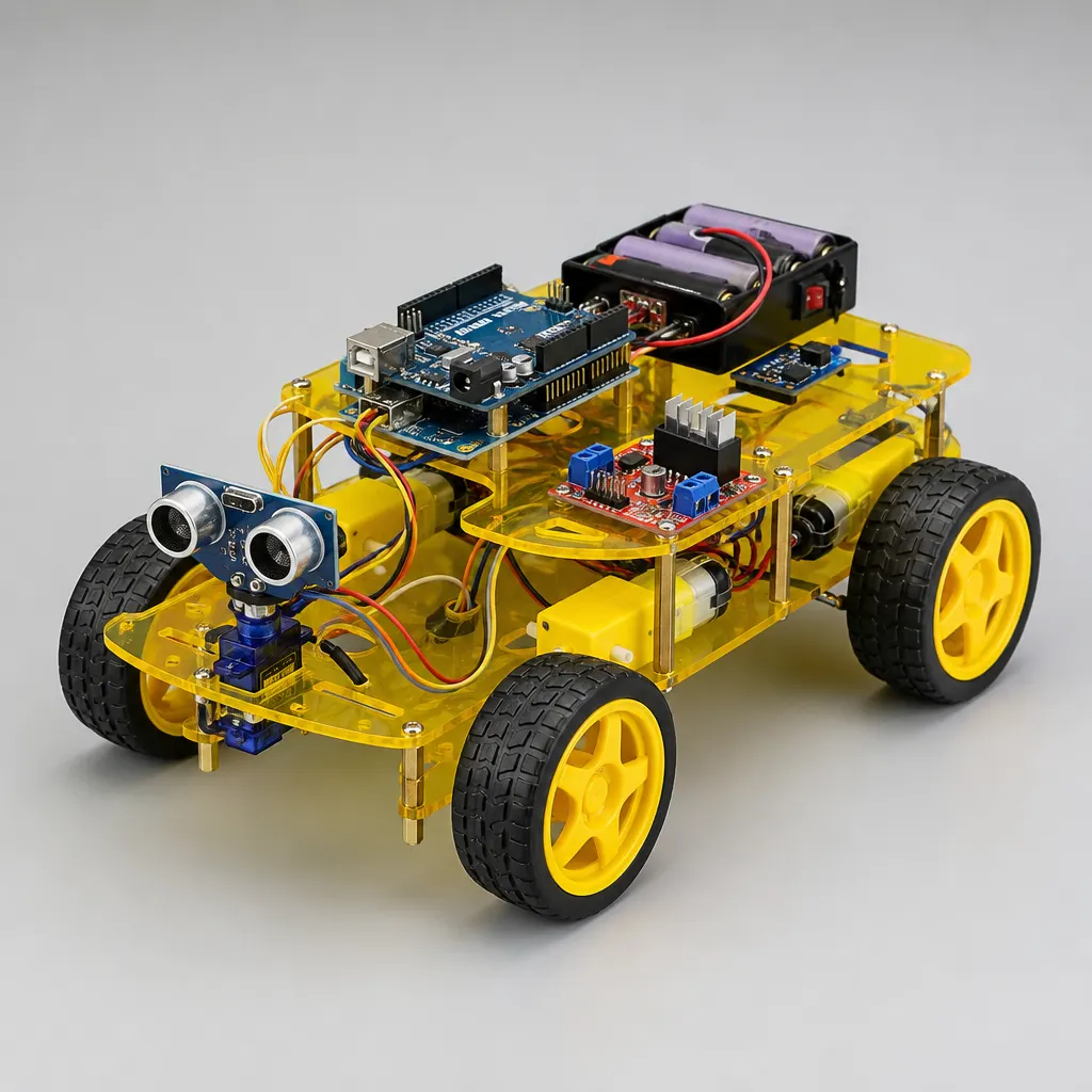 Bluetooth Robot Car Kit controls and screen